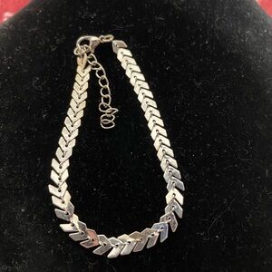 Silver Tone Chevron Tennis Bracelet